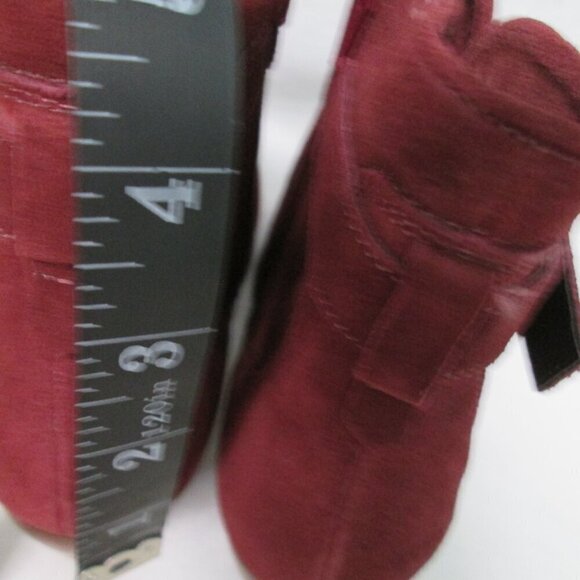 Diba Burgandy Buckle Sleek Bootie with Side Zipper and Block Heel-NWT - Picture 10 of 15